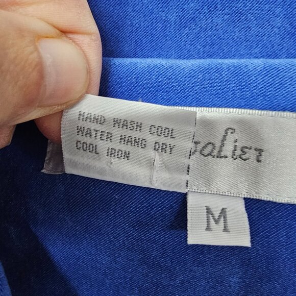 Vintage Great Cavalier Jacket Blue Embroidered Retro Boho M - Picture 7 of 8